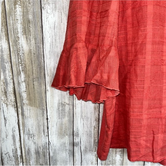Dolan Left Coast Tandy Ruffle Blouse Peachy Pink Women’s Size Medium - Picture 3 of 5
